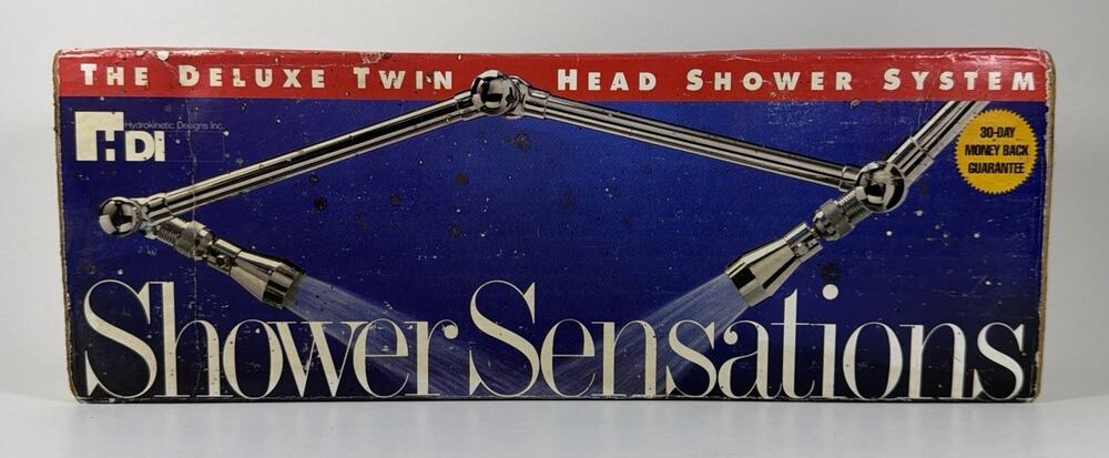 Shower Sensations Deluxe Chrome Twin Head Shower System Hydrokinetic - Open Box